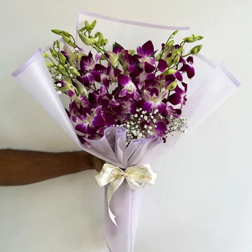 Purple Orchid Hand Bouquet